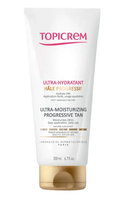 Topicrem Hydra Progressive Tan, Emulsie autobronzanta fata si corp 200 ml