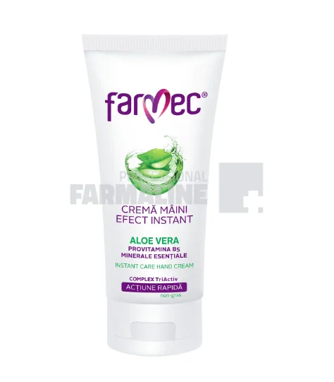 Farmec Crema de maini cu efect instant cu aloe vera, provitamina B5 si minerale esentiale 100 ml