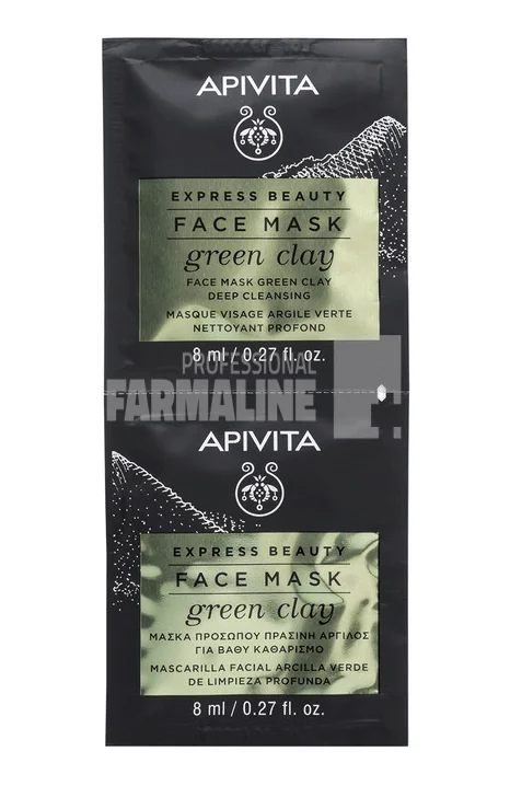 Apivita Express Beauty masca argila verde curatare pentru ten gras 2 bucati 8 ml