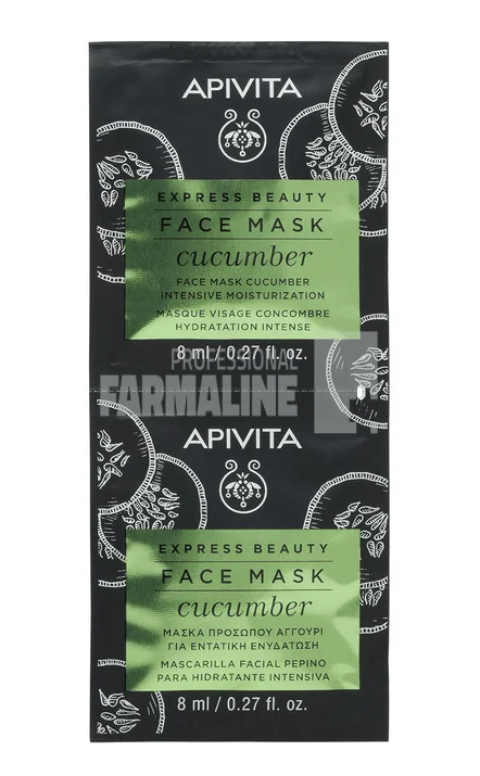 Apivita Express Beauty masca de hidratare cu castravete 2 bucati 8 ml
