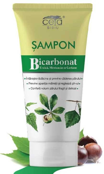 Sampon cu bicarbonat, urzica,mesteacan si castane 200 ml