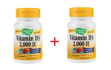 Vitamina D3 pentru adulti 2000 UI 30 capsule 1 + 1 50% din al II lea