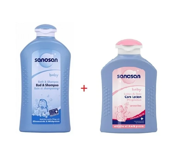 Sanosan PK Baby Lotiune ingrijire 500 ml + Spumant & Sampon 100 ml Cadou