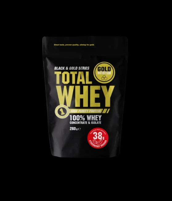 Gold Nutrition Total Whey capsuni si banane 260 gr