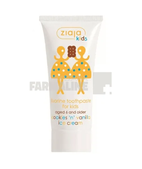 Ziaja Kids Pasta de dinti cu aroma de prajituri si inghetata de vanilie 6 ani+ 50 ml
