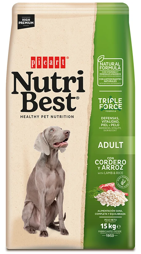 Hrana Uscata Caini Premium, NutriBest Adult Dog, Miel si Orez, 15 kg