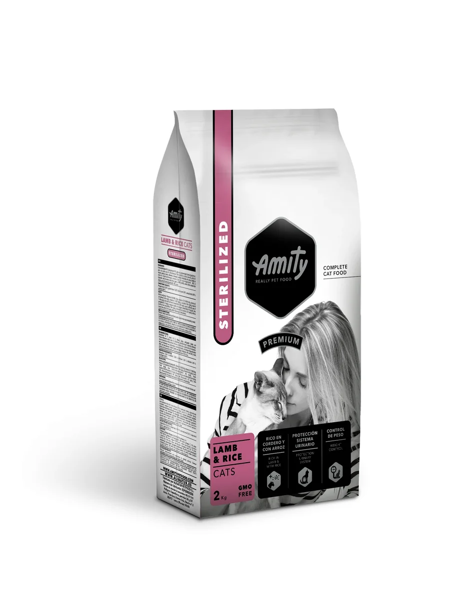 Hrana Uscata Pisici, Amity Premium Cats, Adult Sterilised, Miel si Orez, 2 kg