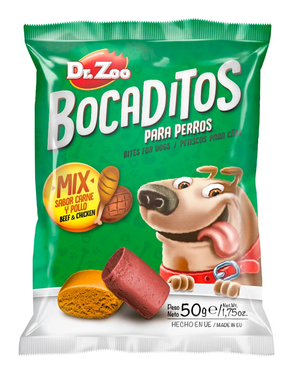 Dr Zoo Bocaditos, recompense caini, Mix Vita & Pui, 50 g
