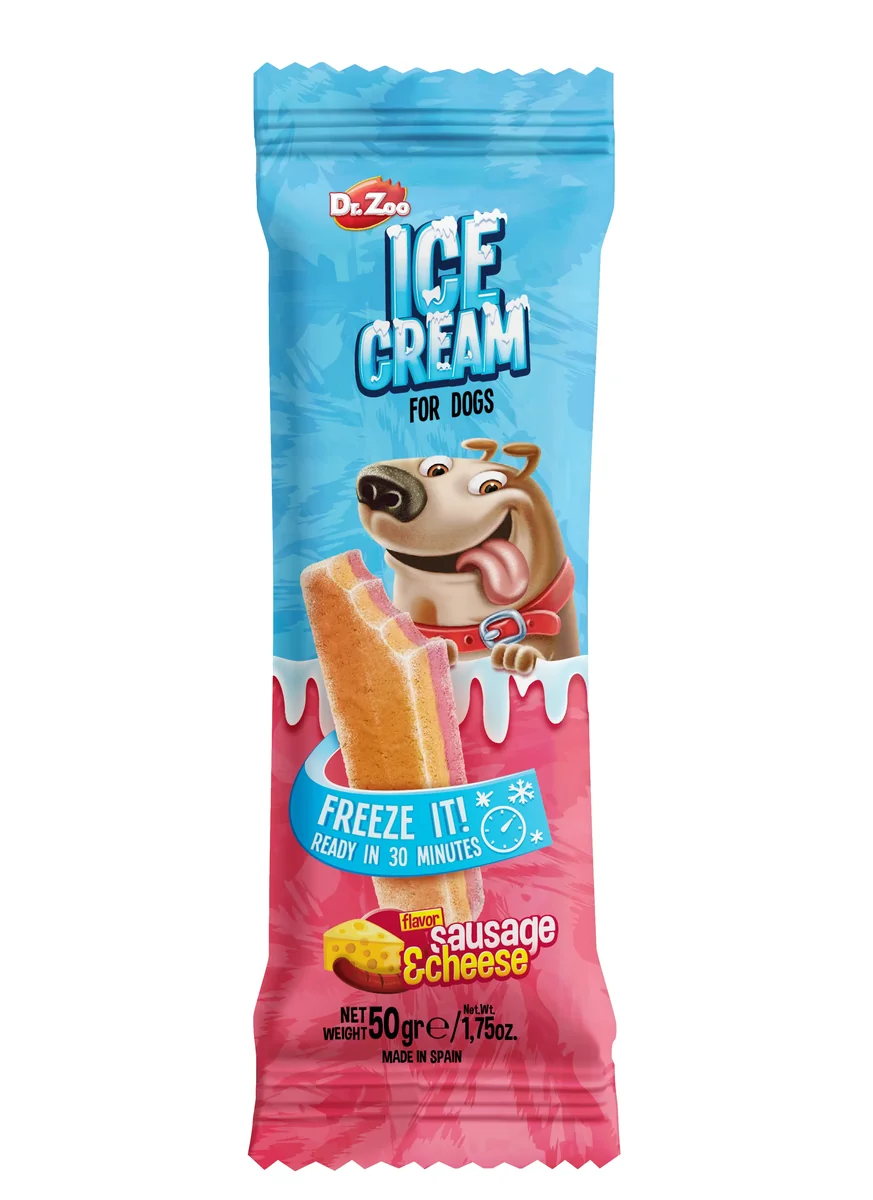 Dr Zoo, inghetata pentru caini, Carnati si Branza, 50 g