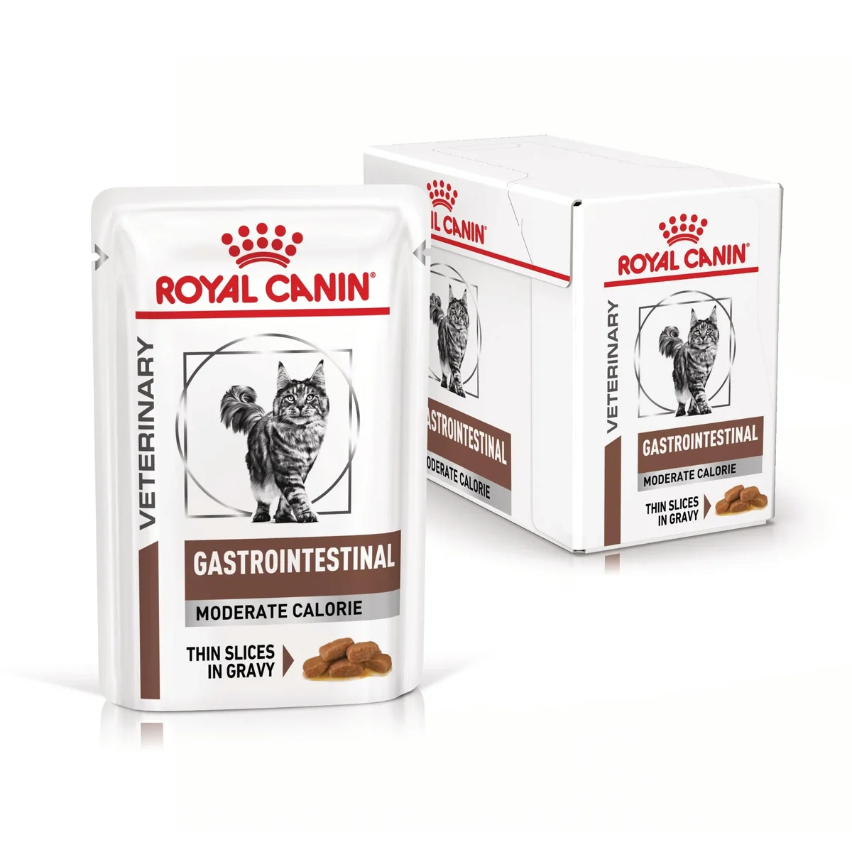 ROYAL CANIN Gastrointestinal Moderate Calorie, dieta veterinara, plic hrana umeda pisici, sistem digestiv, (in sos), 12x85 g