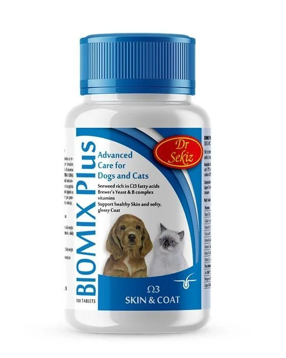 Supliment alimentar, Caini & Pisici, Biomix Plus Omega 3, 100 tablete/ 100 g