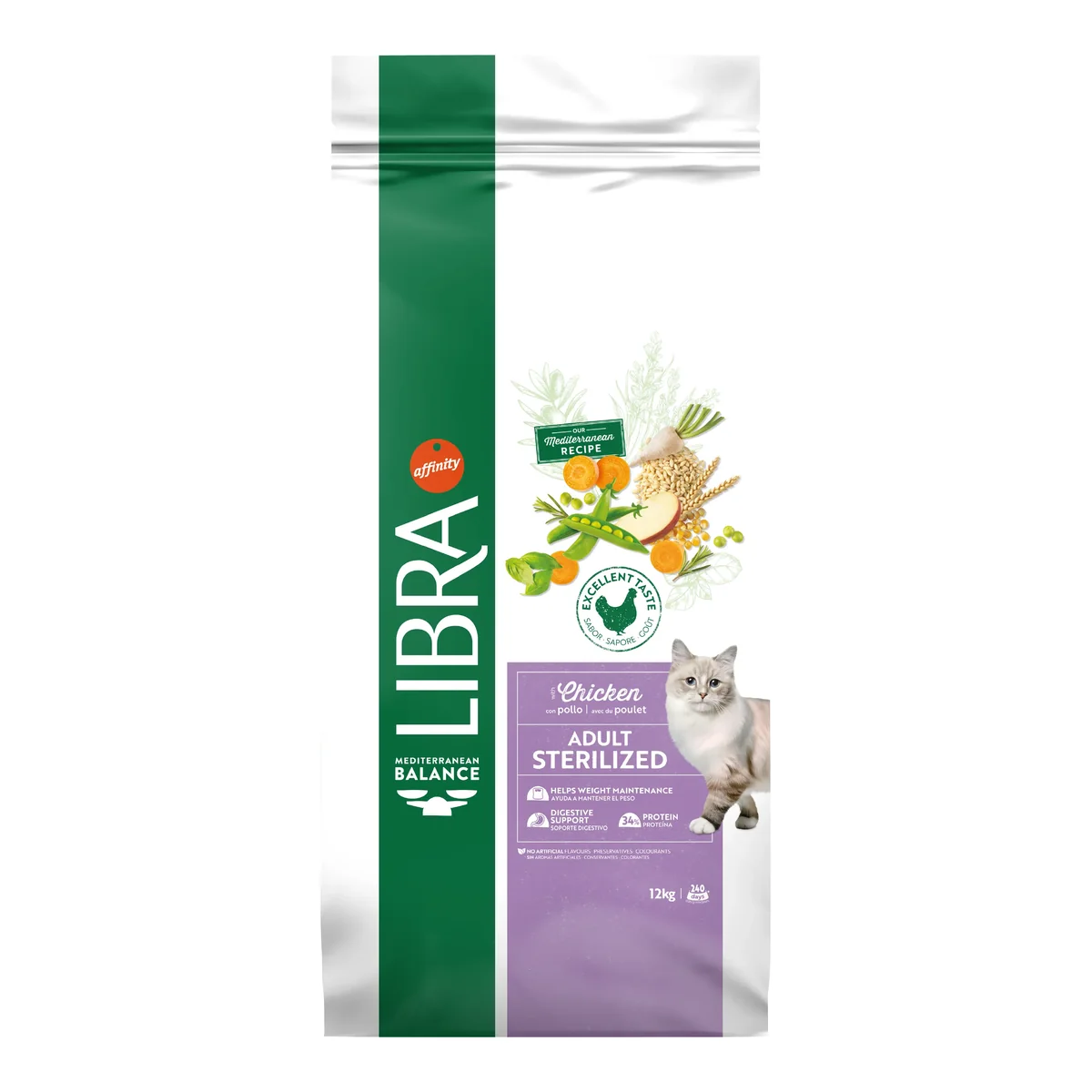 Hrana Uscata Pisici Adulte Sterilizate, Libra Cat Adult Sterilizat, Pui, 12 kg