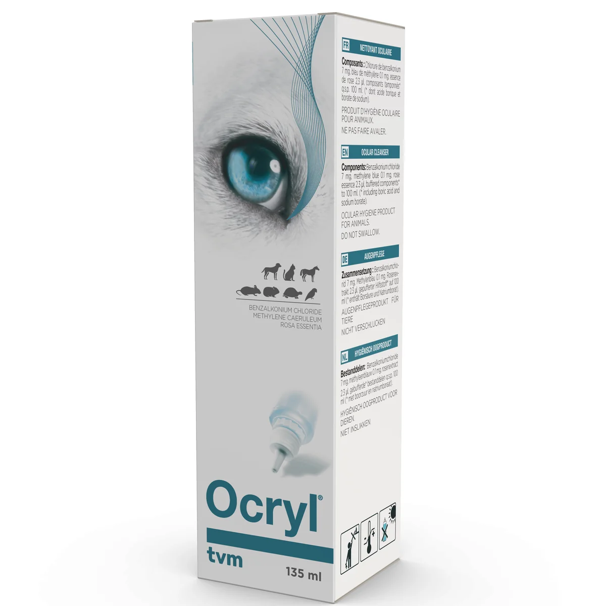 Solutie oftalmica sterila pentru curatare, Caini & Pisici, Ocryl, 135 ml