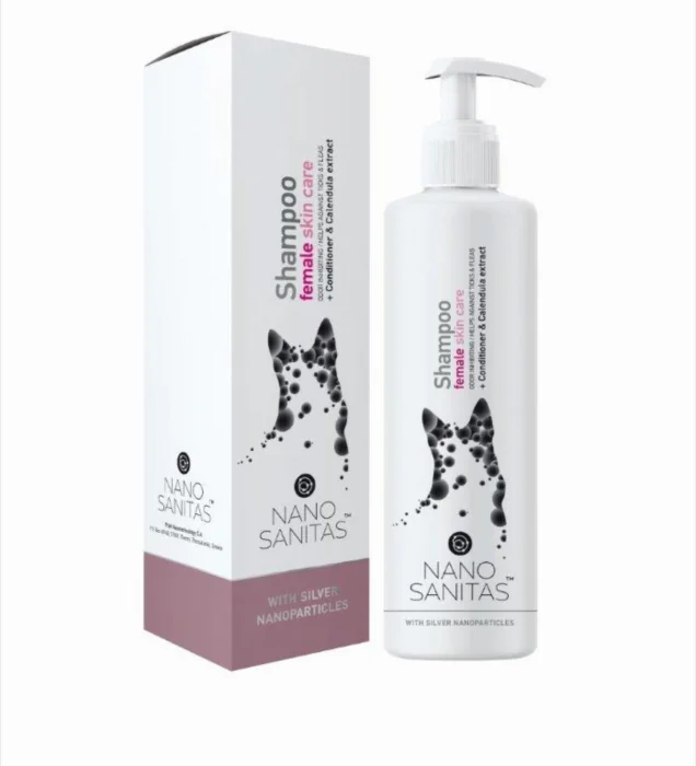 sampon pentru ingrijirea pielii la caini, special pentru Femele cu nanoparticule de argint - 250 ml