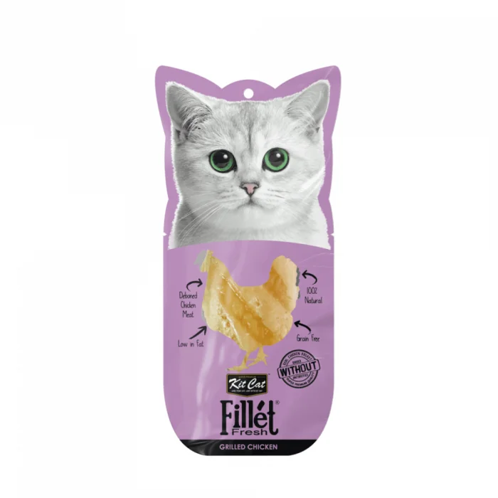 Recompense lichide pentru pisici Kit Cat Fillet Fresh, pui la gril, 30g