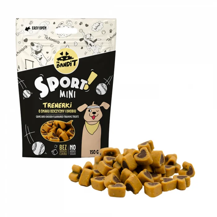 Recompense pentru caini Mr. Bandit SPORT MINI, Pui Vanat, 150g