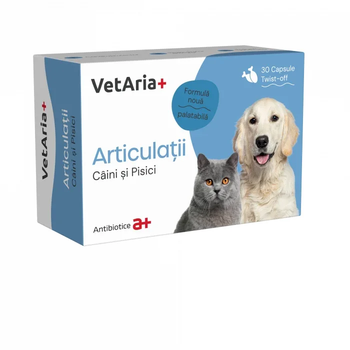 VetAria+ Supliment pentru articulatii Articulatii, cutie 30 capsule
