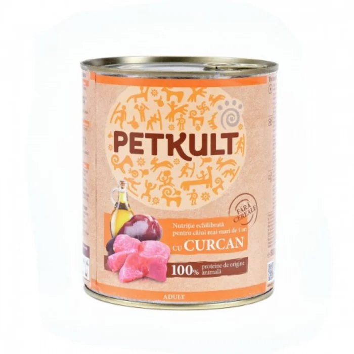 Hrana umeda Petkult Adult cu curcan 800 g