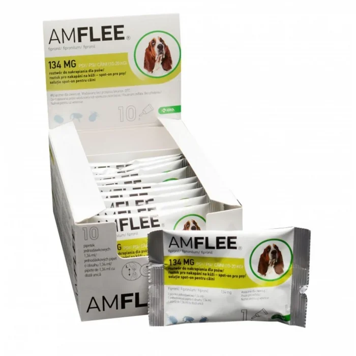 AMFLEE 134 mg solutie spot-on pentru caini 10-20 kg - 1 pipeta