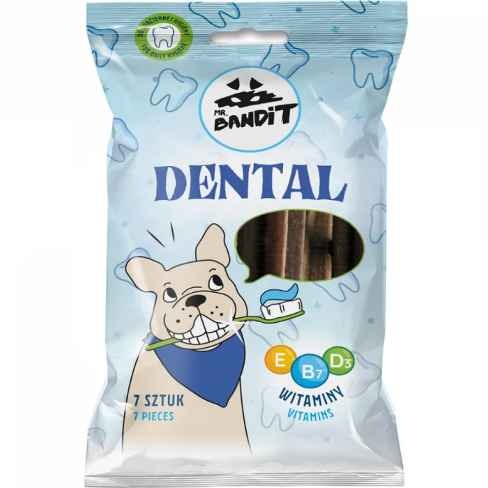 Recompense pentru caini Mr. Bandit DENTAL STICKS,   7 buc - 140 g