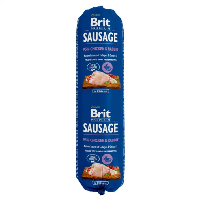 Salam pentru caini Brit cu Pui si Iepure 800 g