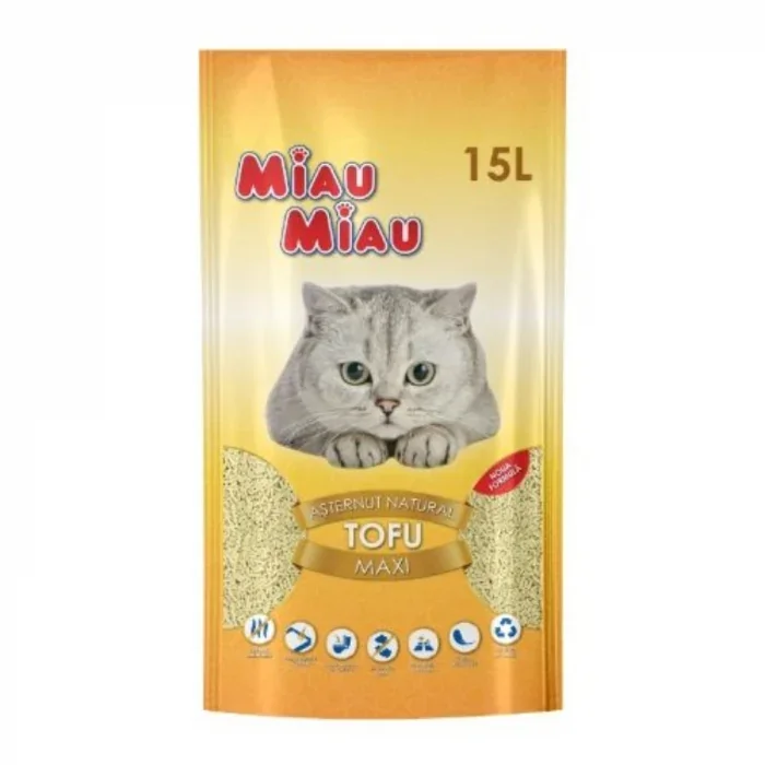 Nisip Pisici Tofu Vanilie, Miau Miau 15 L