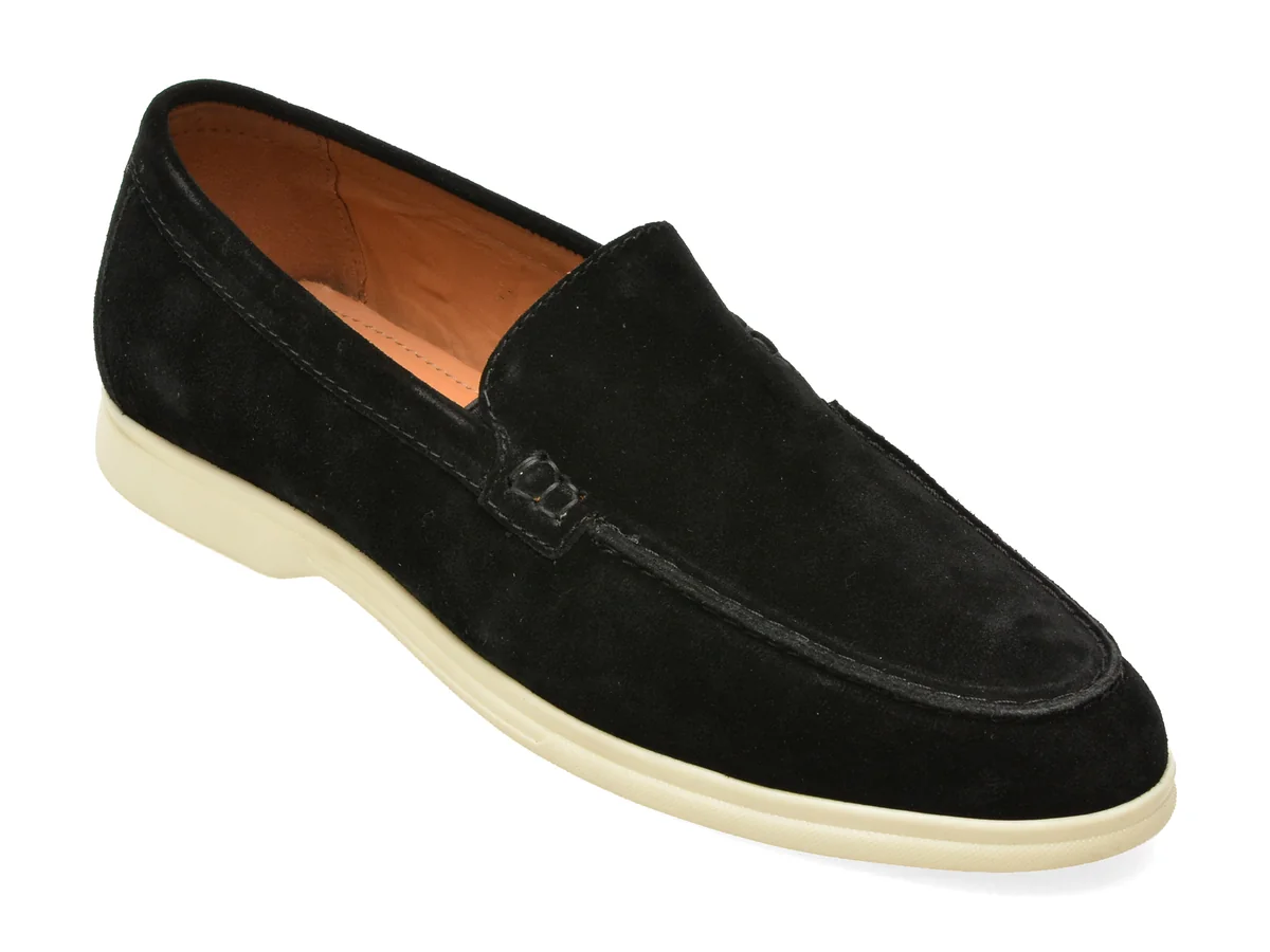 Mocasini ALDO negri, DOLAN 001, din piele intoarsa