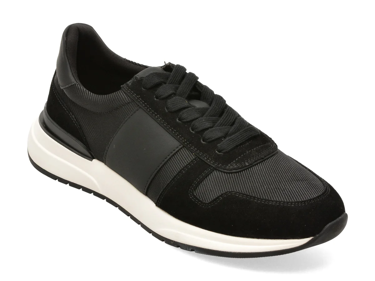 Pantofi sport ALDO negri, ROBBEN 001, din material textil si piele naturala