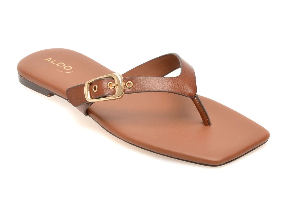Papuci ALDO maro, LEONNIA 210, din piele ecologica