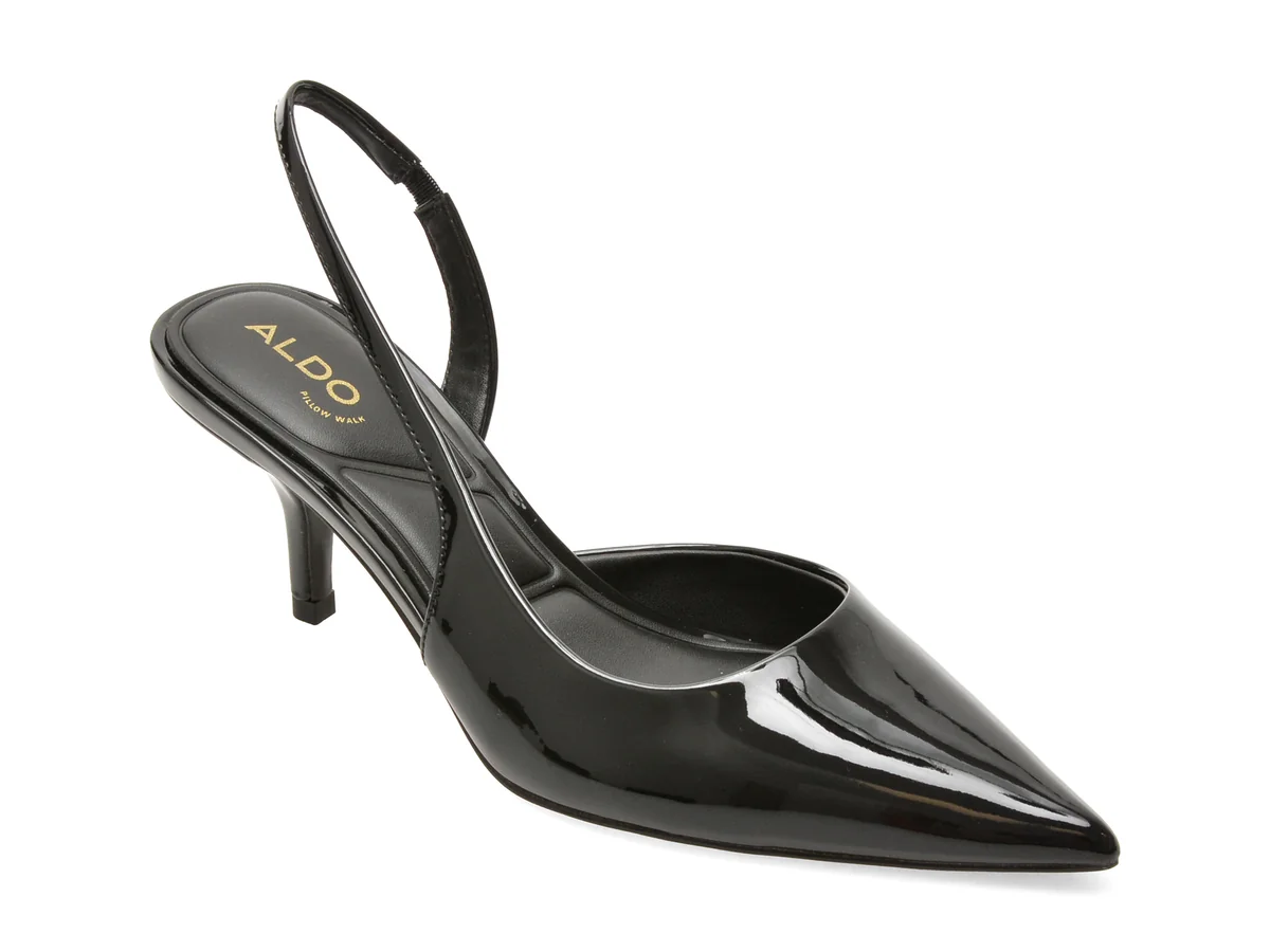 Pantofi eleganti ALDO negri, STESSY LOWSLING 001, din piele ecologica lacuita