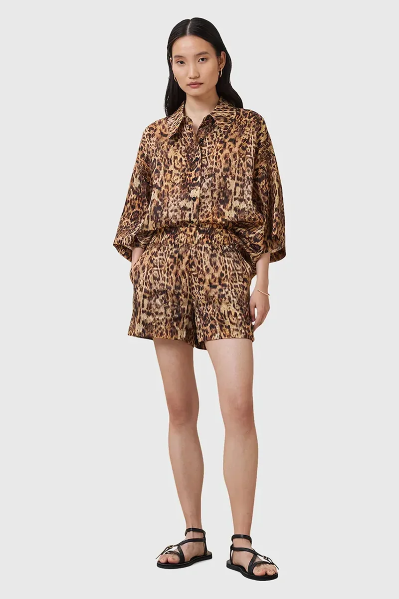 AllSaints pantaloni scurți din amestec de mătase CHARLI