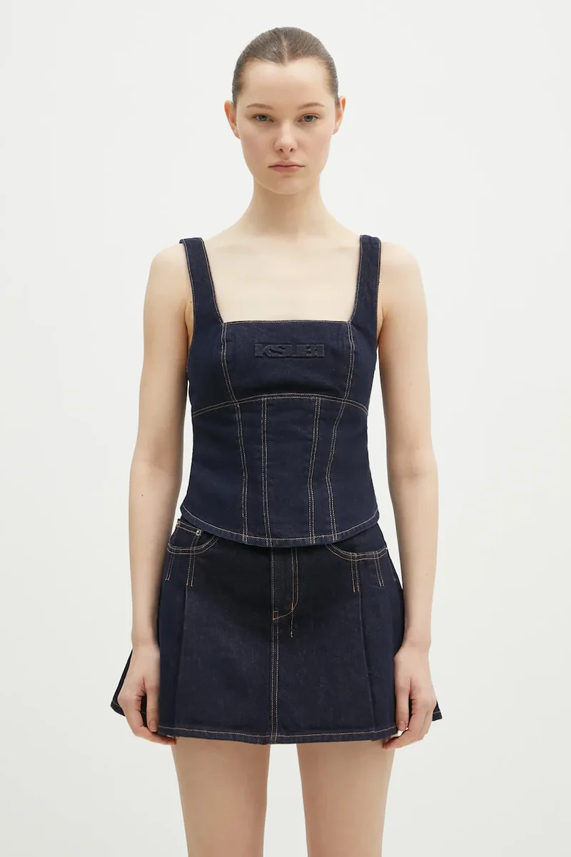 KSUBI bluză subțire din denim Hera Bustier Zenith Pop