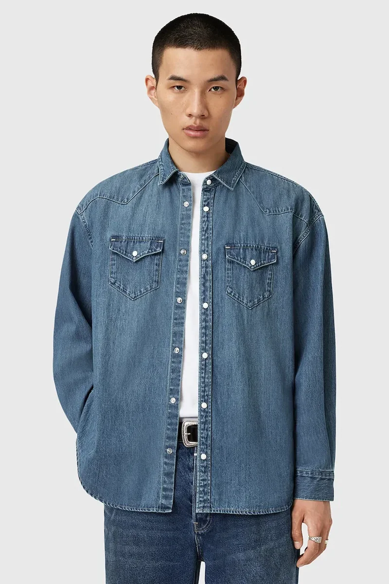 AllSaints cămașă jeans FENTON