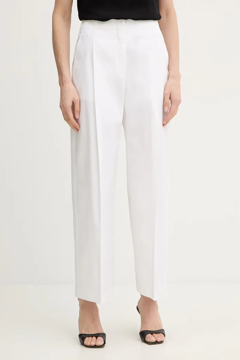 BOSS pantaloni wide leg pentru femei din bumbac cu elastan Tulotta