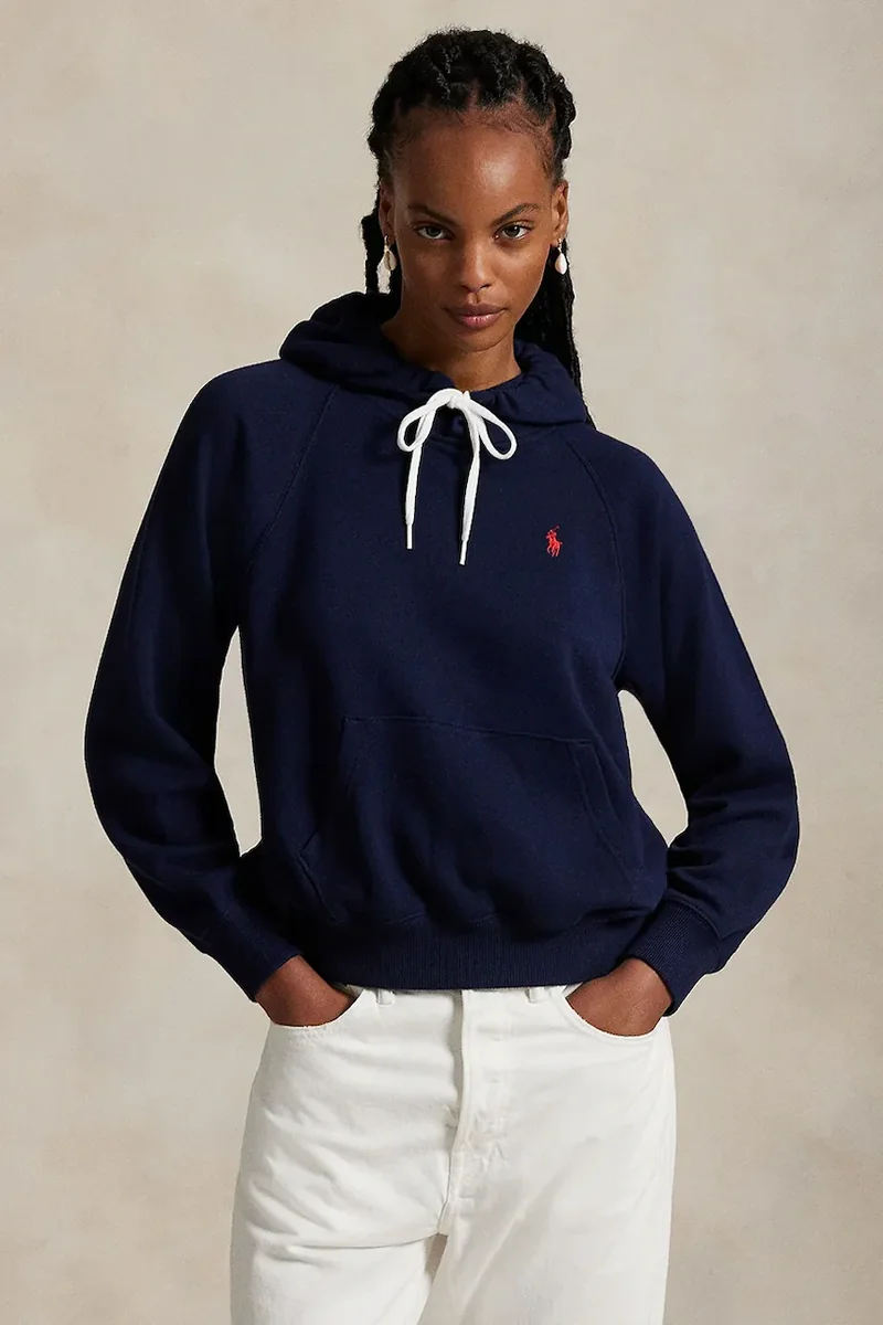 Polo Ralph Lauren hanorac cu glugă pentru femei cu bumbac