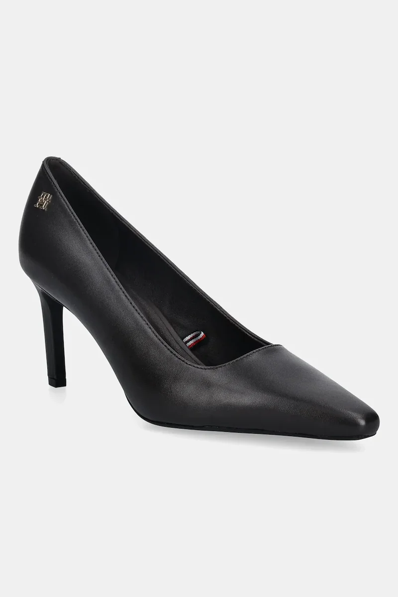 Tommy Hilfiger stilettos de piele TH LOGO LTH PUMP SLANTED HL
