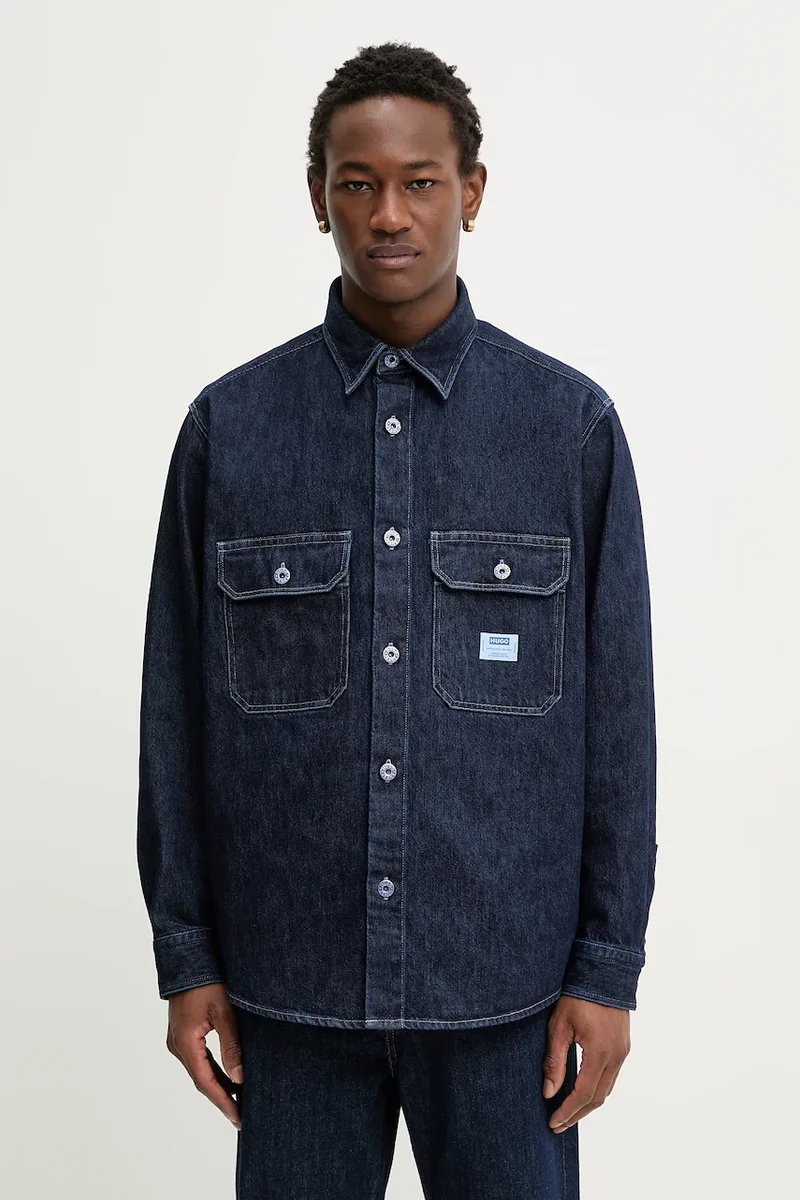 HUGO Blue cămașă jeans Ebolt Ebolt