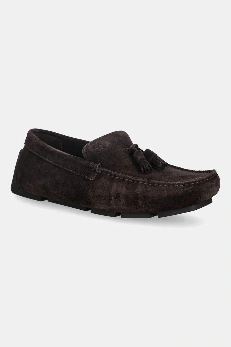 Calvin Klein mocasini din piele întoarsă DRIVER TASSELS SU