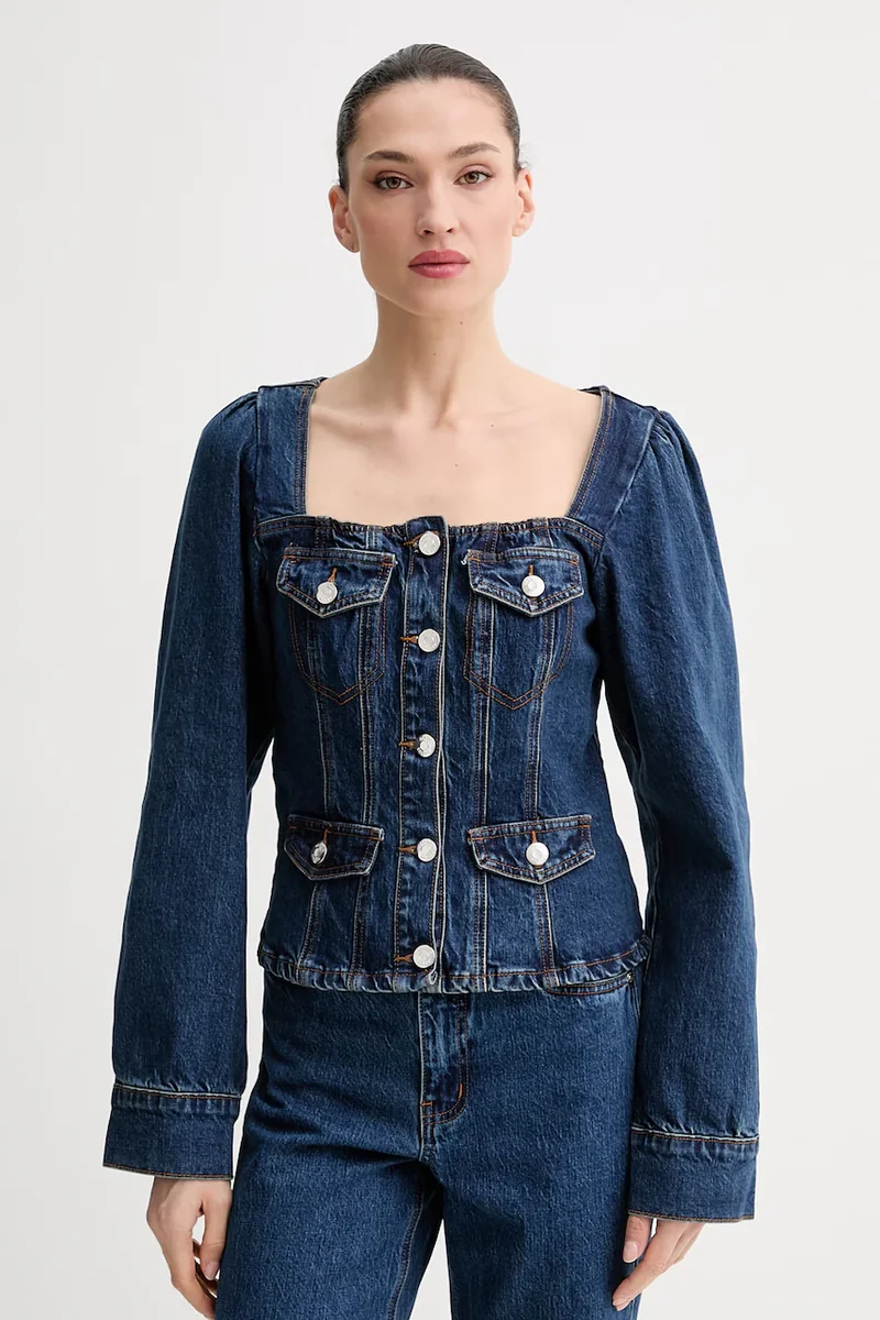 Gestuz cămașă pentru femei, din denim