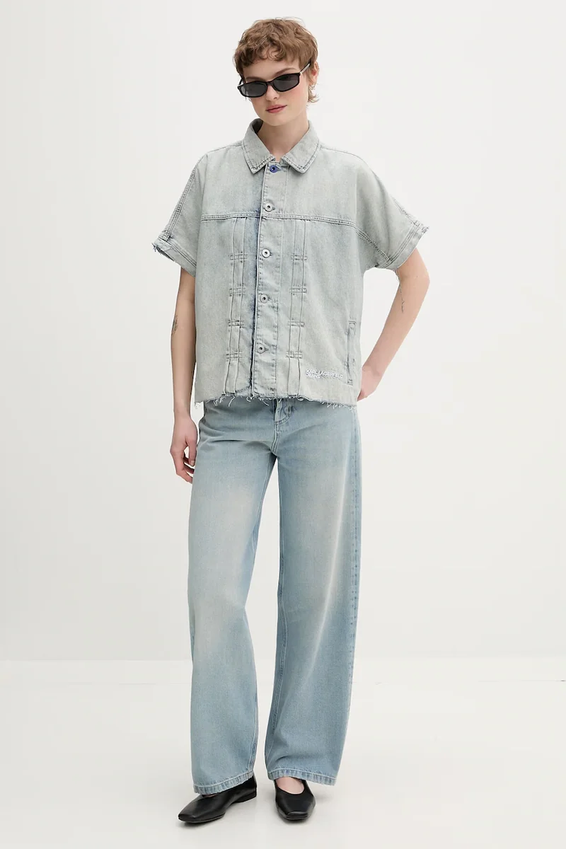 Karl Lagerfeld Jeans geacă de blugi pentru femei, din bumbac