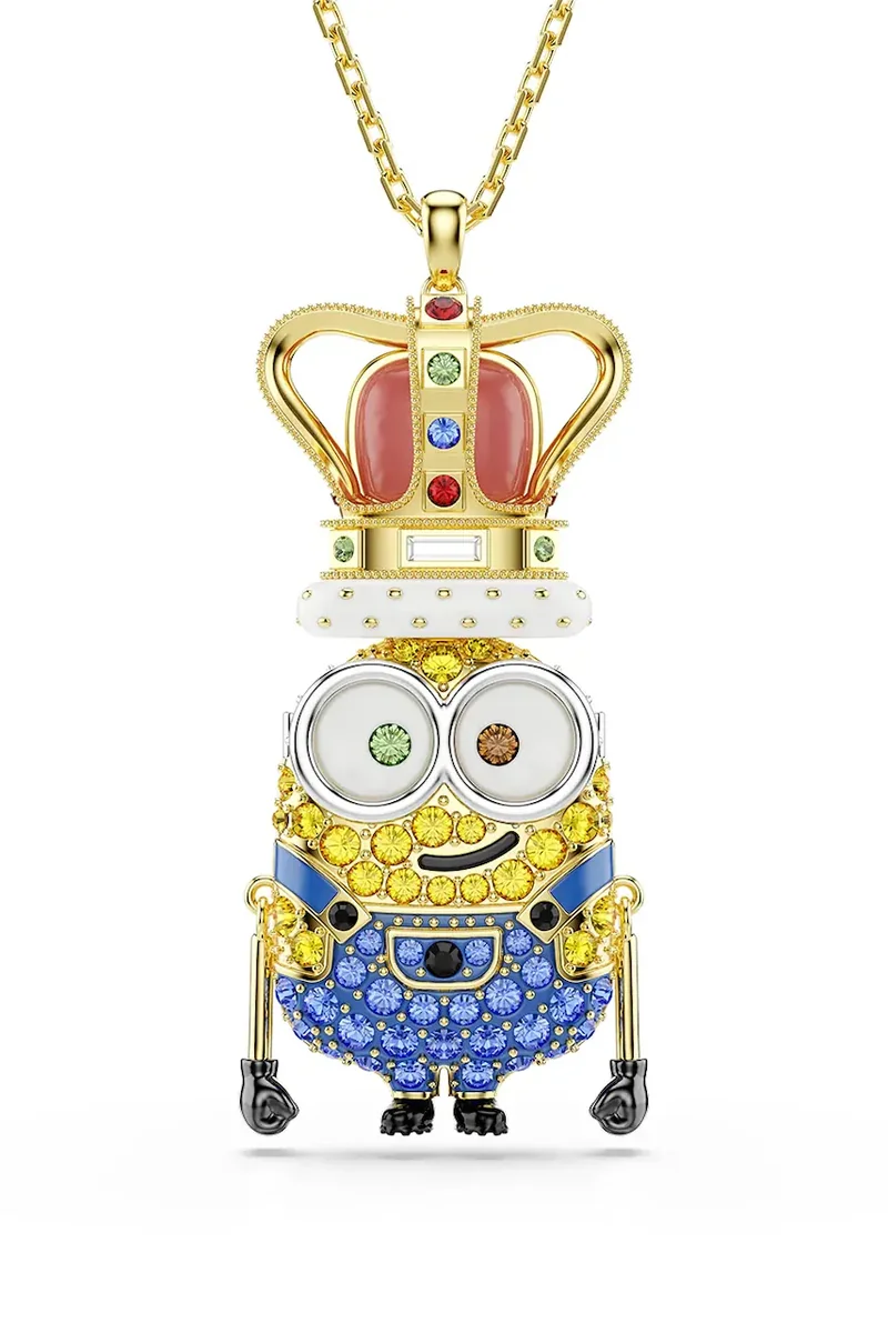 Swarovski colier cu pandantiv pentru femei placat cu aur cu cristal Swarovski MINIONS