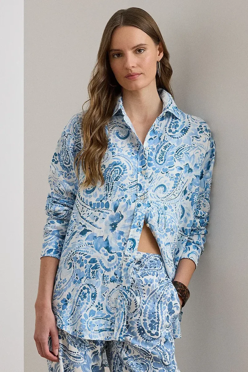 Lauren Ralph Lauren cămașă pentru femei, din in