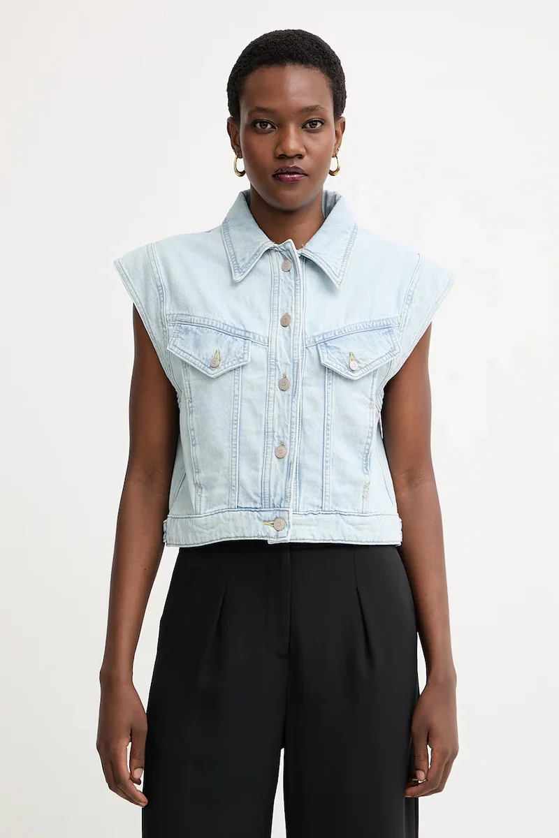 BOSS Orange vestă pentru femei, din denim C VEST 1.0