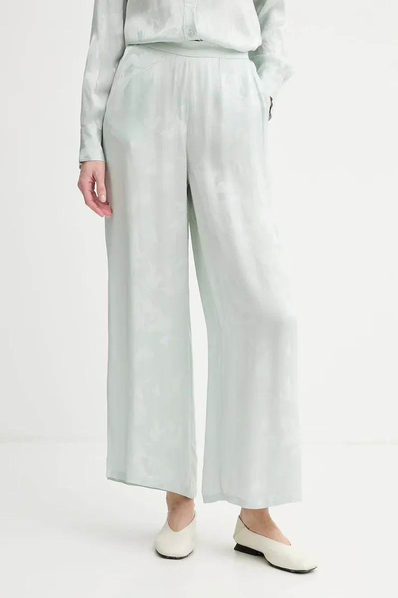 Calvin Klein pantaloni wide leg pentru femei, din vâscoză