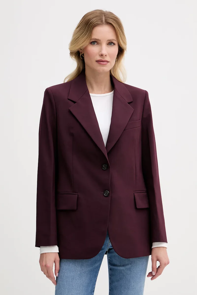 Tommy Hilfiger sacou cu un singur rând de nasturi pentru femei, cu amestec de lână