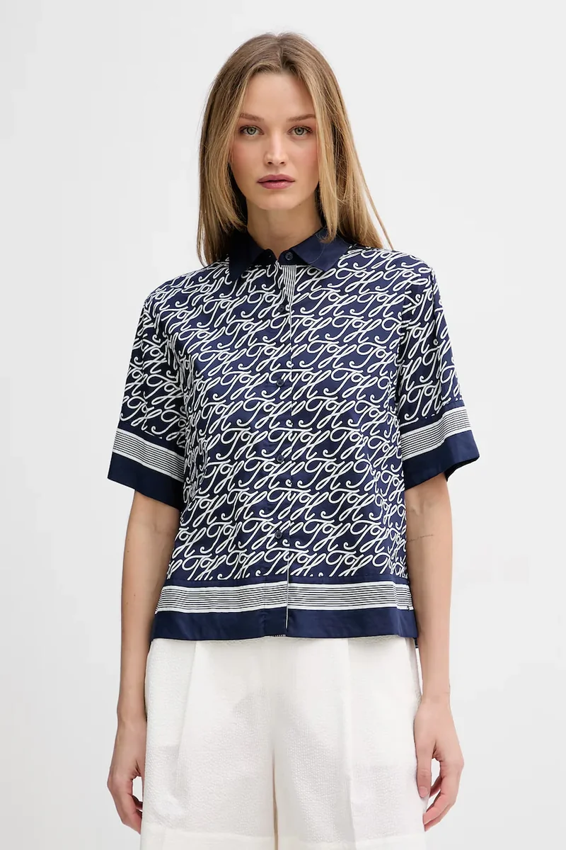 Tommy Hilfiger cămașă pentru femei, cu mătase SUMMER