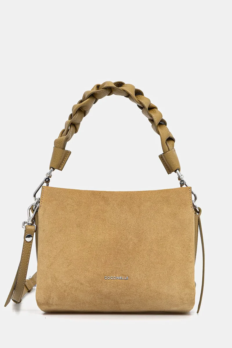 Coccinelle geantă crossbody pentru femei din piele întoarsă