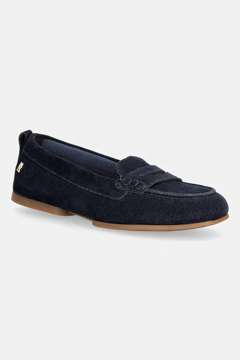 Tommy Hilfiger mocasini pentru femei, din piele întoarsă TH FLEX SUEDE LOAFER BALLERINA