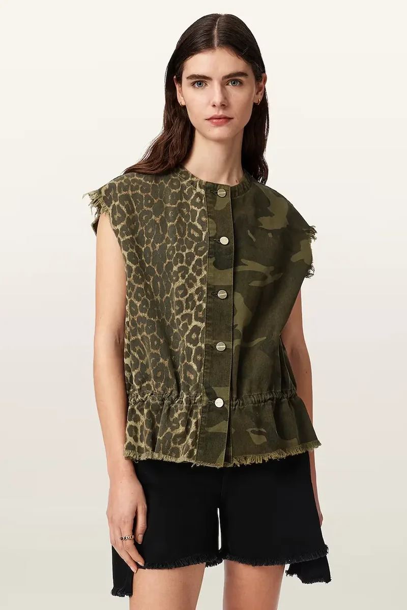 AllSaints vestă pentru femei, din bumbac SOFI