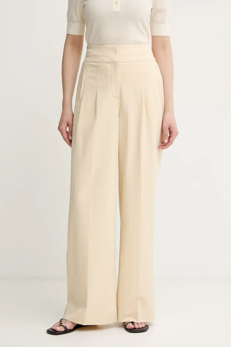 BOSS Orange pantaloni regular pentru femei, cu vâscoză C_Tarima